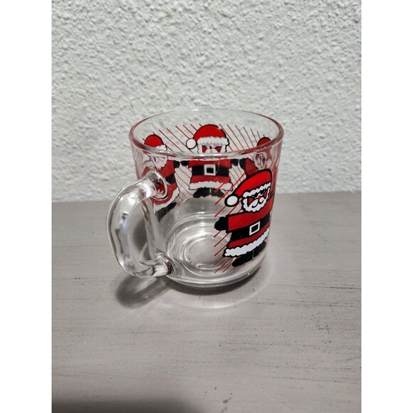 Vintage Luminarc Santa Holiday Winter Glass Mug Cup - Picture 9 of 9